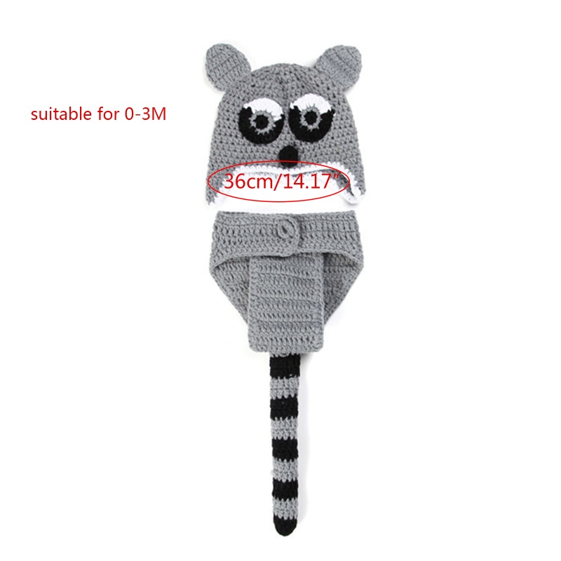 Set 2 Món Đồ Đan Móc Làm Phụ Kiện Chụp Ảnh Cho Bé Sơ Sinh 0-2 Tháng Tuổi