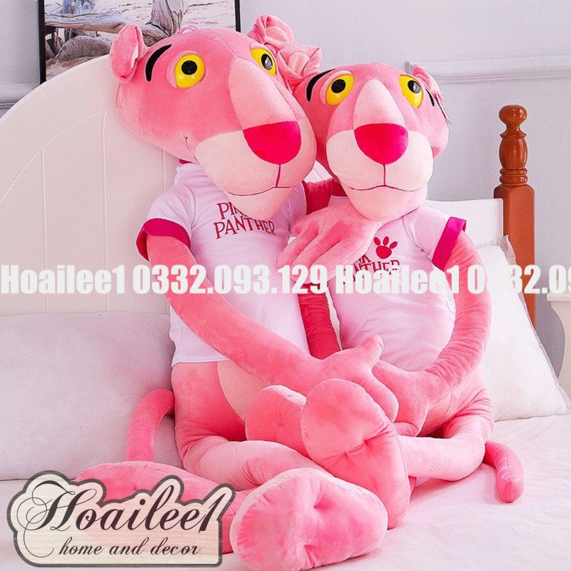 [Mã LIFEXANH03 giảm 10% đơn 500K] Gấu Bông Báo Hồng Pink Panther Ngộ Nghĩnh size 60cm 80cm 100cm 1m 1m3 1m6 1m8