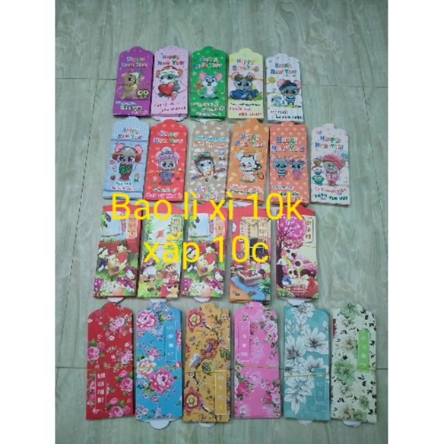 Bao lì xì 10k xấp 10c
