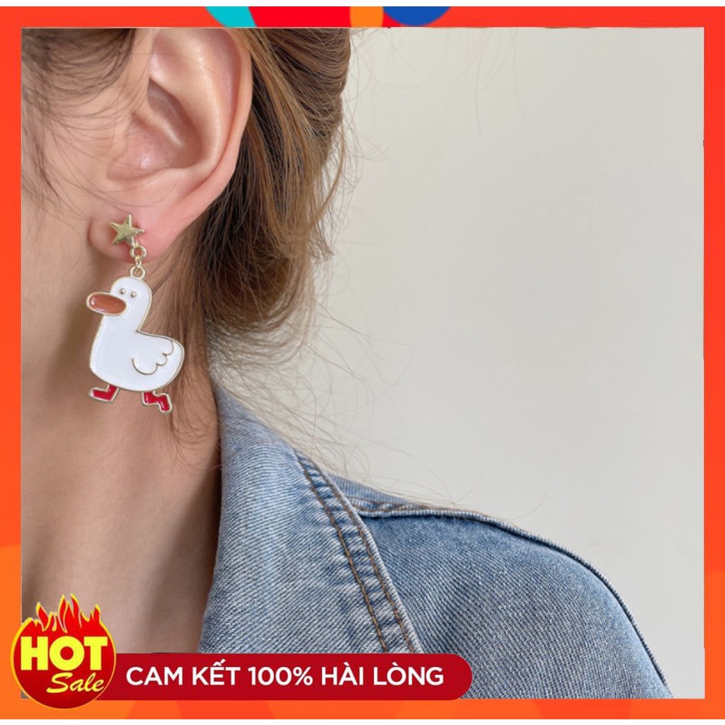 [HOT] BÔNG TAI KHUYÊN TAI HÌNH CHÚ VỊT NGỘ NGHĨNH ĐÁNG YÊU DỄ THƯƠNG PHONG CÁCH HÀN QUỐC 221BT027