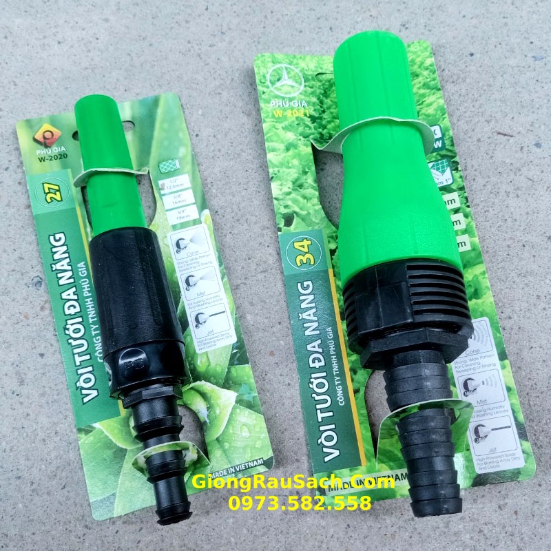 Đầu Vòi Tưới Cây Tăng Áp Đa Năng 27 - 34 Nối trực tiếp ống dây hoặc máy bơm (TẶNG đai INOX)