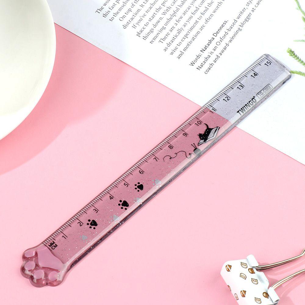Thước Kẻ Hình Móng Vuốt Mèo Đa Năng 15Cm Dành Cho Học Sinh