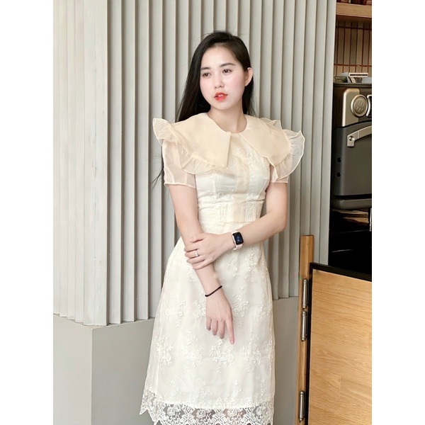 Váy ren phối tay tơ