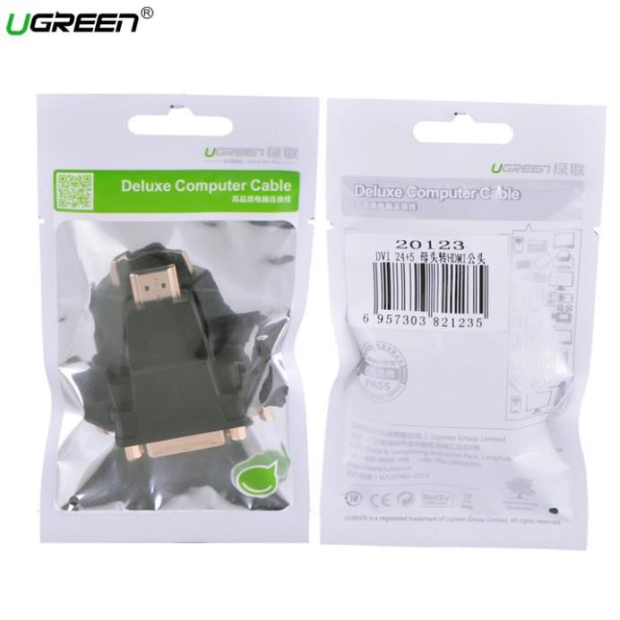Đầu chuyển đổi HDMI (M) - DVI 24+1 (F) Ugreen 20123 hỗ trợ 2 chiều cao cấp