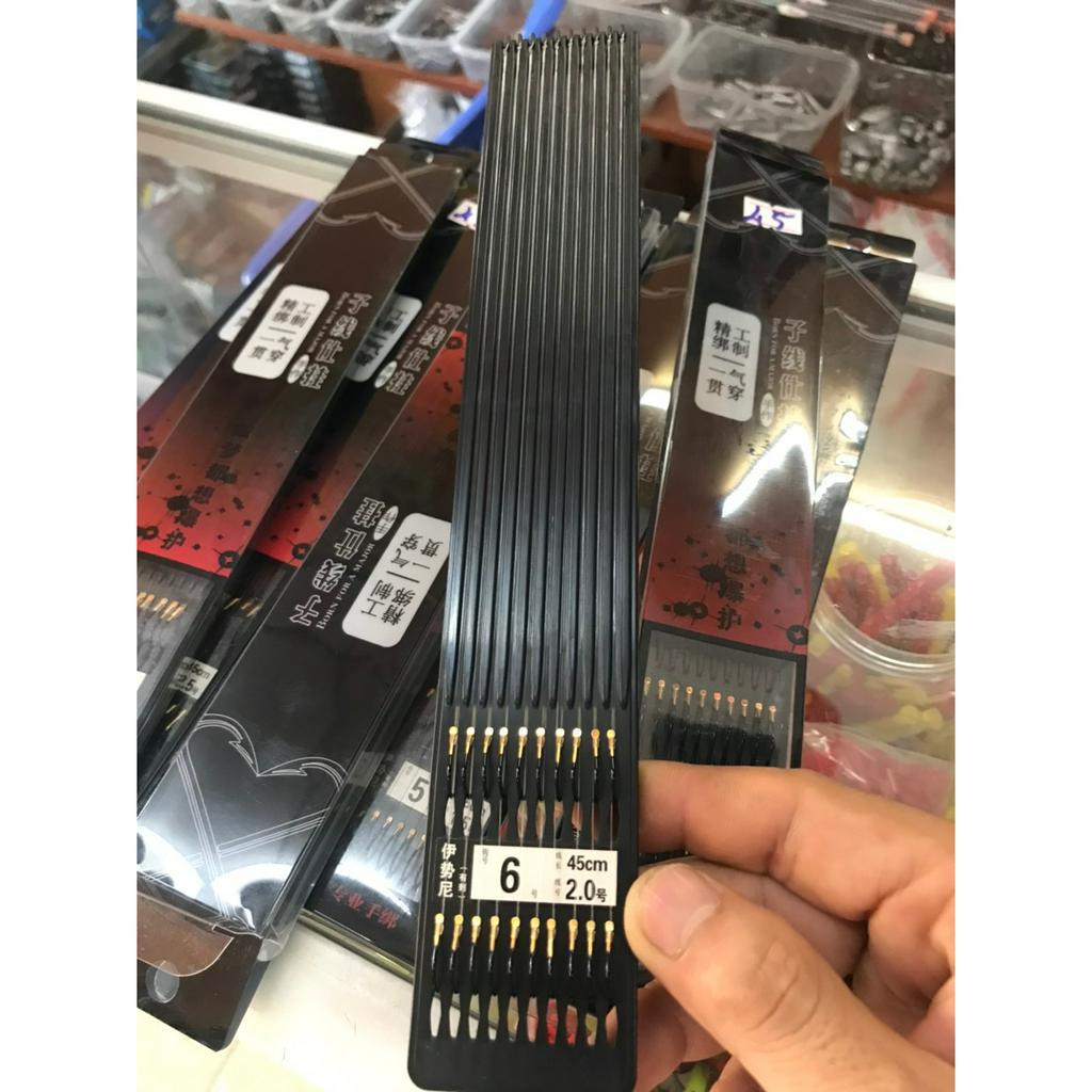 Thẻo đôi - Hộp gồm 10 bộ thẻo lưỡi đôi buộc sẵn chuyên câu cá chép, rô phi