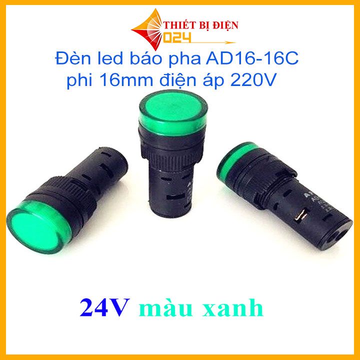 Đèn led báo pha AD16-16C phi 16mm điện áp 220vac gắn tủ điện