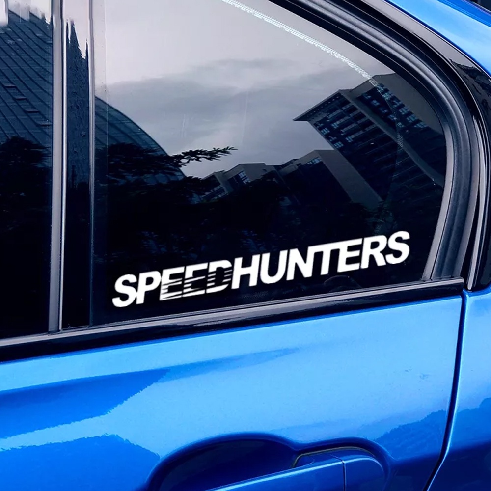 Decal Vinyl In Chữ Speed Hunters Dán Kính Chắn Gió Xe Hơi