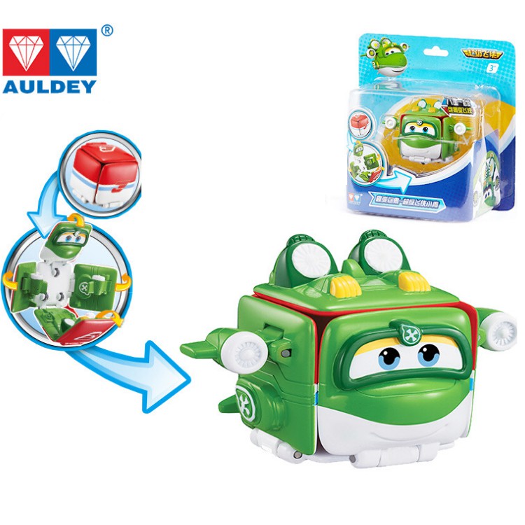 Hộp biến hình Super wings Mira rái cá , paul cảnh sát, Donnie, Dizzy đồ chơi trẻ em đội bay siêu đẳng
