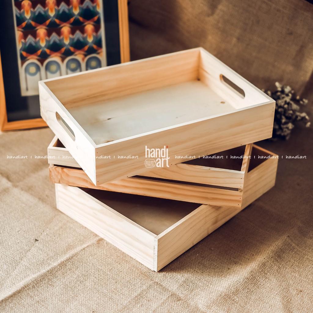 Khay quà bằng gỗ/ Khay gỗ đựng quà (8x28x38cm) | BigBuy360 - bigbuy360.vn