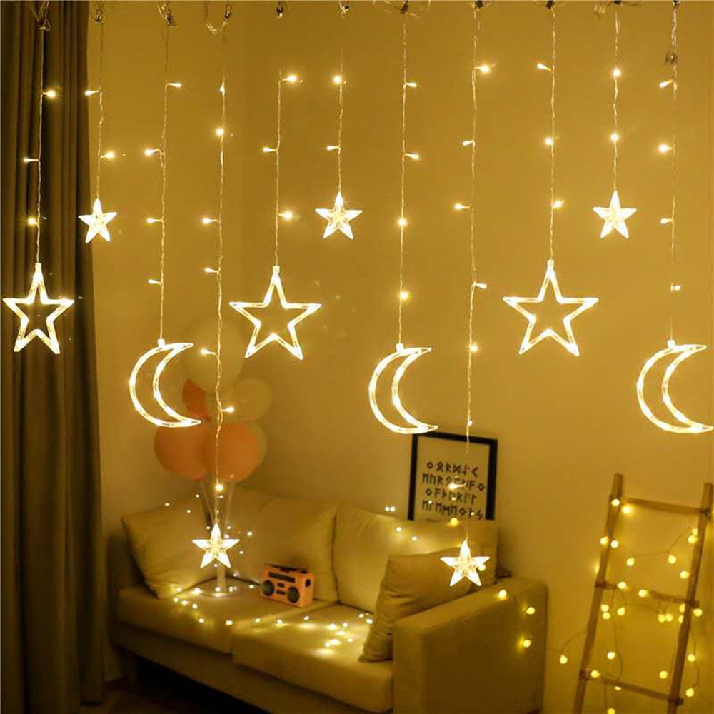 Đèn LED hình ngôi sao và mặt trăng 8 chế độ mang lại không gian lãng mạn