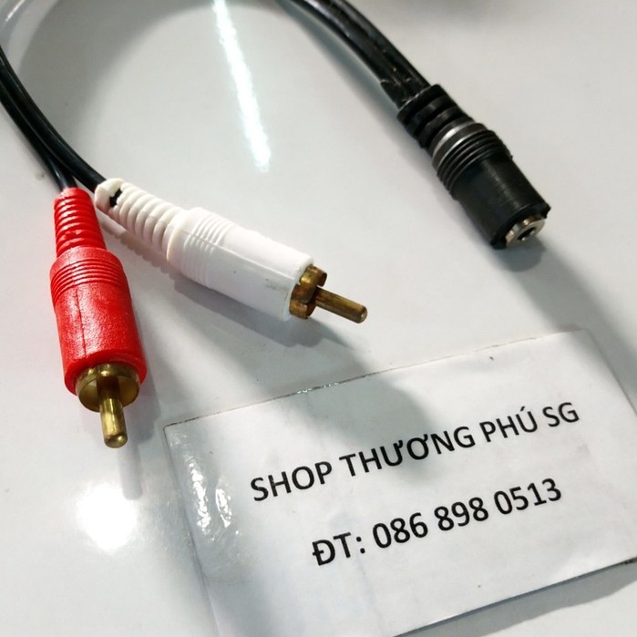 Cáp chuyển âm thanh 2 đầu AV-Hoa sen_Đực ra 1 đầu 3.5mm_Cái - Đoan dây