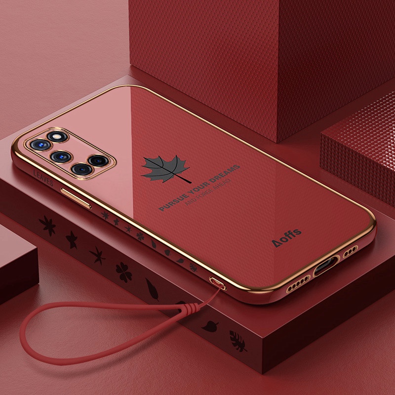 ốp lưng điện thoại mạ sang trọng tương thích với Cho OPPO A53 / A33 2020 A54 (4G) A83 A91 A92 / A52 A94(4G) Vỏ silicon mềm TPU có dây buộc case