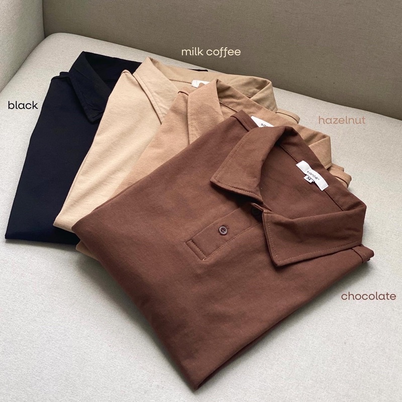 Áo cotton polo trơn nam BY SANTÉ - chất liệu cotton thoáng mát, thấm hút mồ hôi