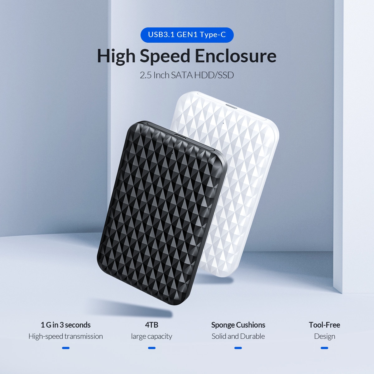 Hộp Đựng Ổ Cứng Ngoài Orico 2.5 Inch Usb3.1 5gbps 4tb Hdd Kèm Dây Cáp C / C | BigBuy360 - bigbuy360.vn