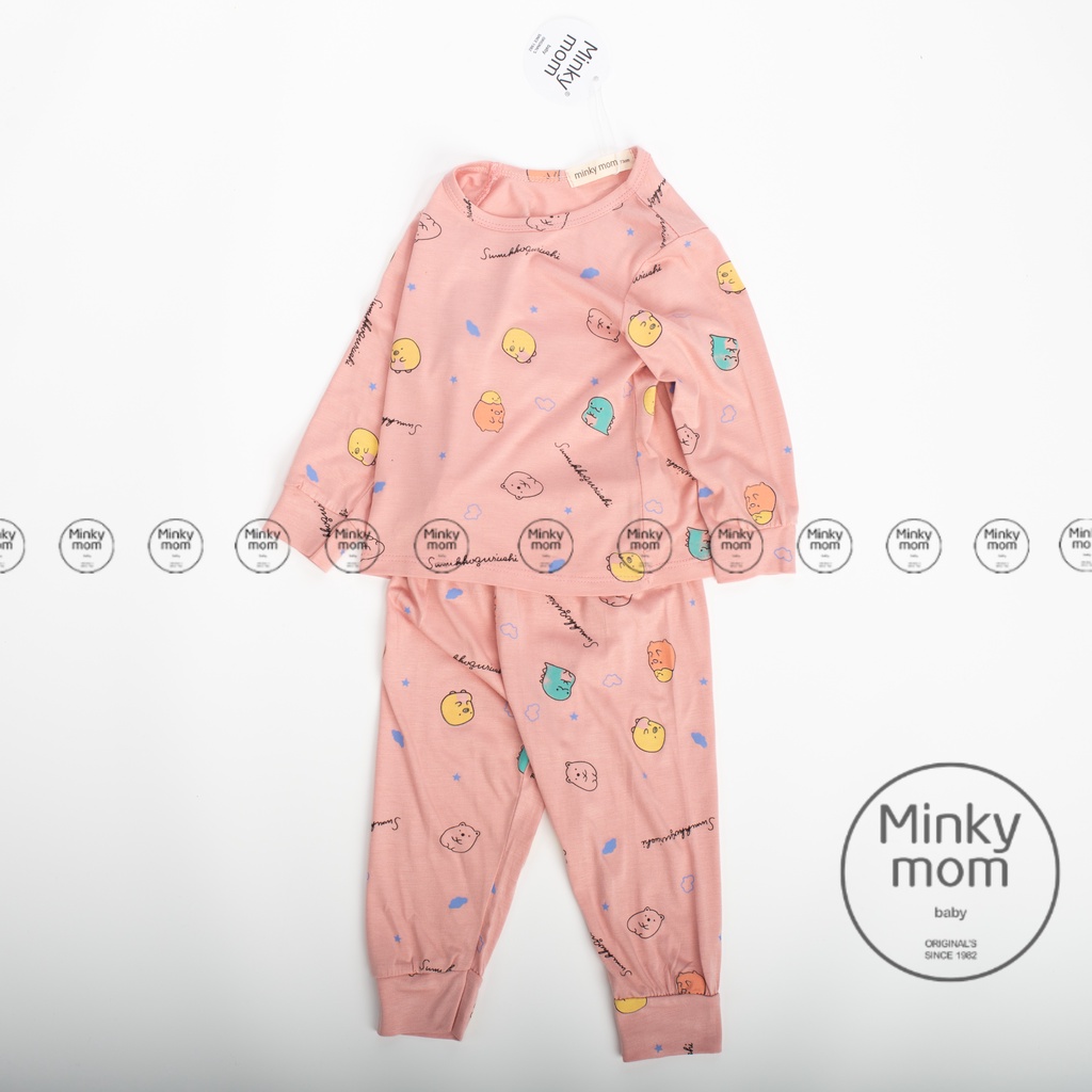 SALE] Bộ Quần Áo Bé Gái, Bé Trai Minky Mom Vải Thun Lạnh Simsimi Khủng Long,Bộ Dài Tay Cho Bé Mặc Nhà Thu Đông MKMTD2152