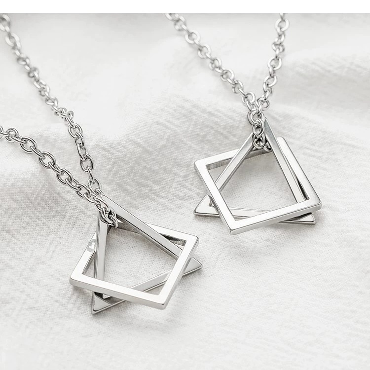 Vòng cổ Mặt Hình Học Phong Cách Hip hop Đơn Giản Hợp Thời Trang Cho Cặp Đôi