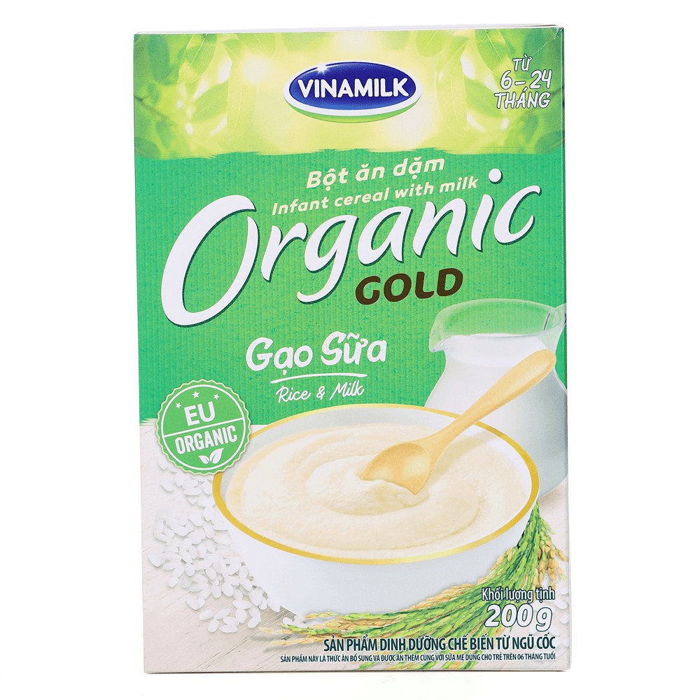 Bột ăn dặm gạo sữa - Vinamilk Organic Gold 200g