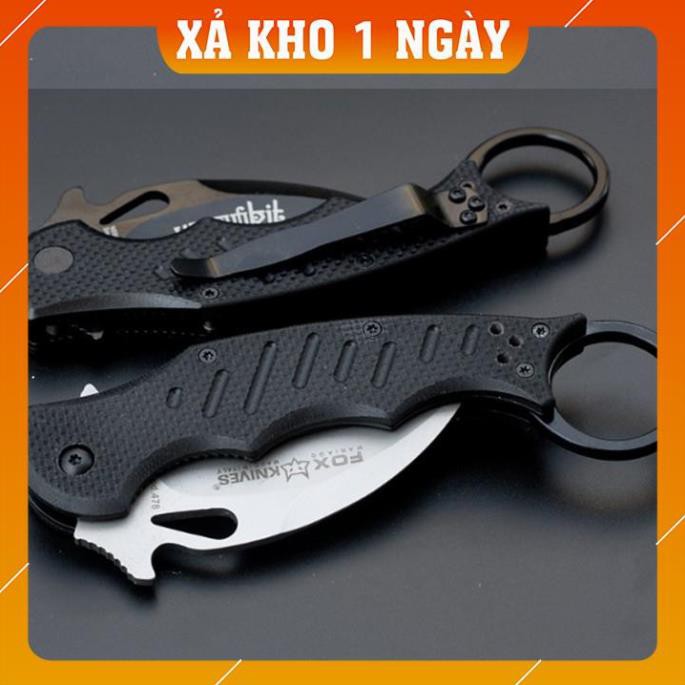 Dao Phượt Gấp karambit Fox đen Cắt Gọt Hoa Quả