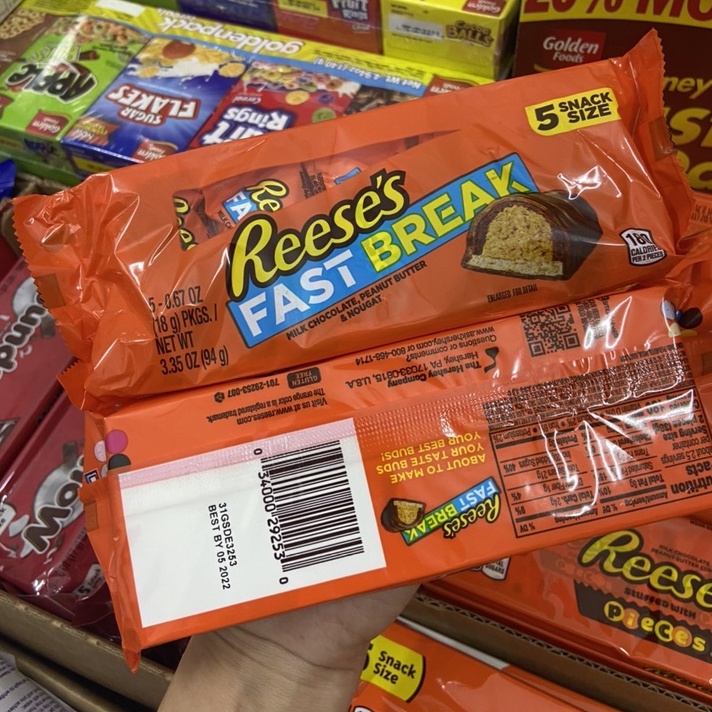 Socola Bơ Đậu Phộng Reese's Fast Break gói 94g