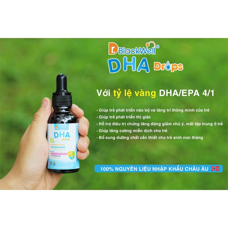 Siro phát triển thị giác và não bộ, bé thông minh DHA baby drops hương chanh cho bé