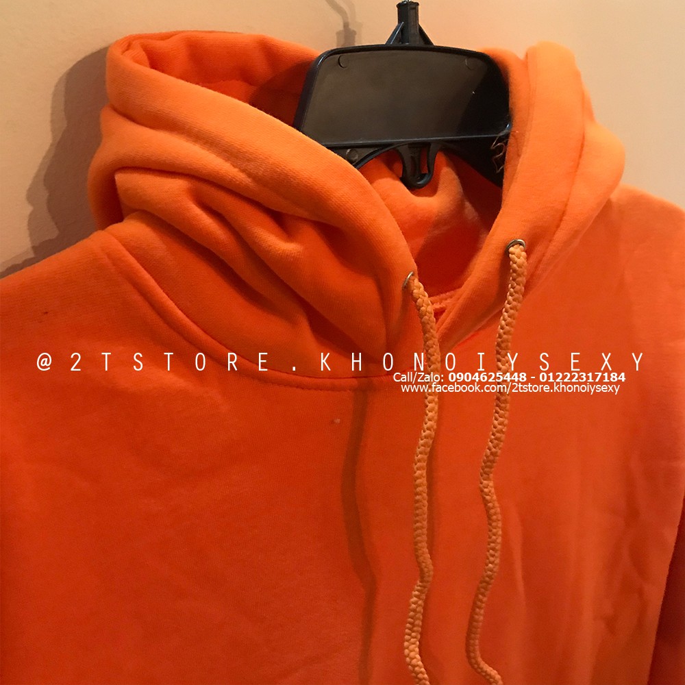 Áo hoodie unisex 2T Store H15 màu cam cà rốt - Áo khoác nỉ chui đầu nón 2 lớp dày dặn đẹp chất lượng | BigBuy360 - bigbuy360.vn