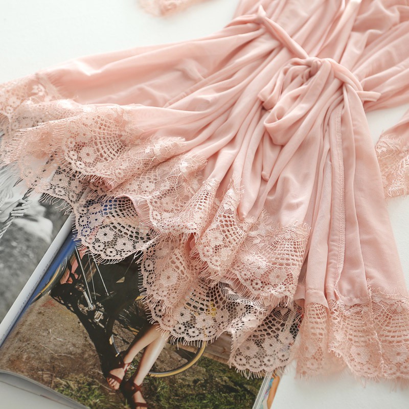 ✴💯FREESHIP💯✴ [Size M,L,XL 60kg] bộ đồ ngủ,Aó choàng ngủ xuyên thấu kèm váy ngủ sexy hai dây,quần lót dây lọt khe SL115 | BigBuy360 - bigbuy360.vn