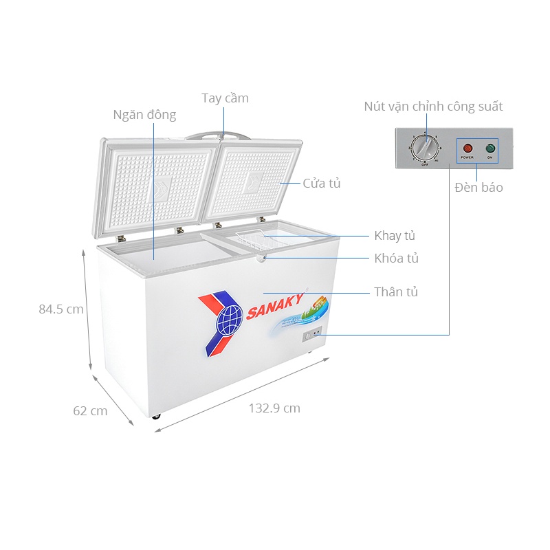 Tủ đông Sanaky Inverter 305 lít VH-4099A4K-ĐIỆNMÁYTỒNKHO