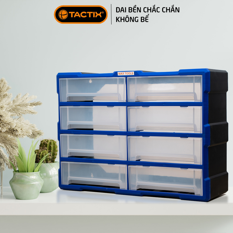 Tủ đựng linh kiện ốc vít, phụ kiện điện thoại, đồ chơi le go, đồ DIY, thùng đựng linh kiện sữa chữa 8 hộp to TACTIX A008