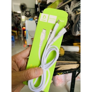 cáp sạc DENMEN D06T cho IPHONE / MICRO / TYPE C