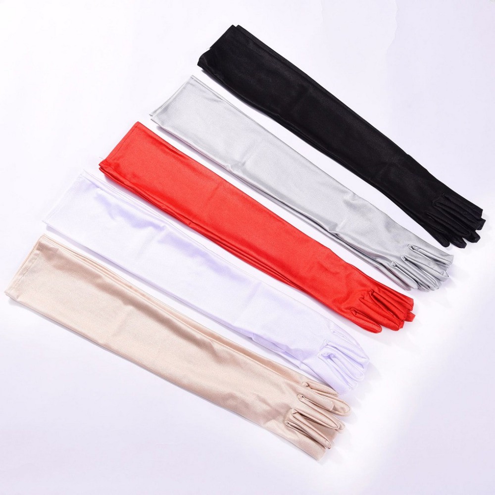 Găng tay dài chất liệu satin chống nắng cho nữ