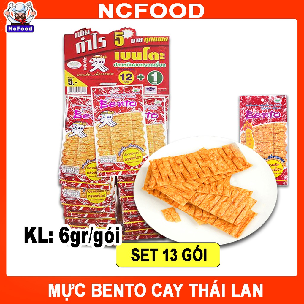 Mực Bento Thái Lan (gói 5g) 13 gói NCFOOD
