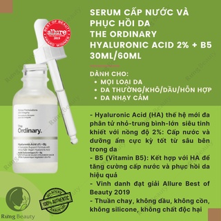 SERUM  CẤP NƯỚC VÀ PHỤC HỒI DA THE ORDINARY HYALURONIC ACID 2% + B5A Acid 2% + B5