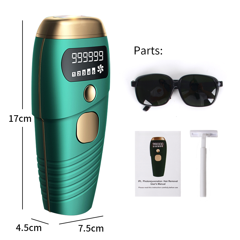 Salorie 990000 Flashes Permanent Hair Removal 5 Levels for Body &amp; Face with LCD Display IPL Laser Hair Removal System for Both Men Women Bikini, Legs, Underarm, Arm Hair Removal With Skin Sensor MT064