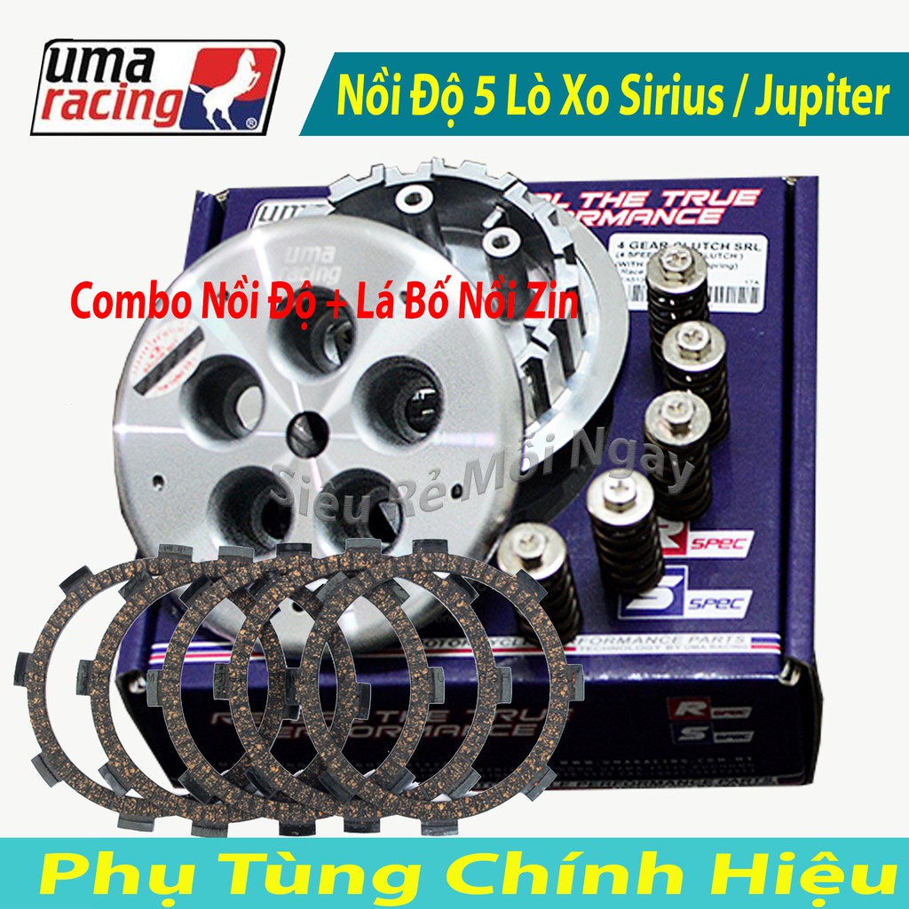Nồi Độ Uma Racing 5 Lò Xo Dùng Cho Sirius 5 Lò Xo Và Bộ Lá Bố Nồi Exedy