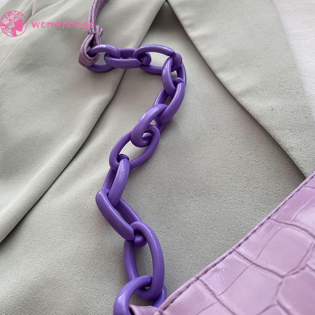 Túi xách nữ bằng da PU màu trơn họa tiết da cá sấu | BigBuy360 - bigbuy360.vn