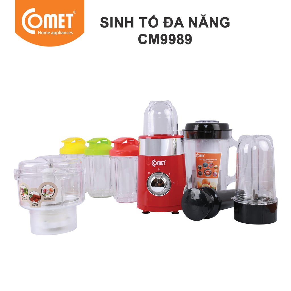 Máy xay sinh tố 7 cối nhựa kháng vỡ Comet CM9989