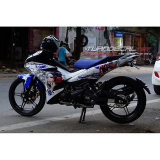 Tem Trùm Exciter 150 Samurai Trắng Xanh