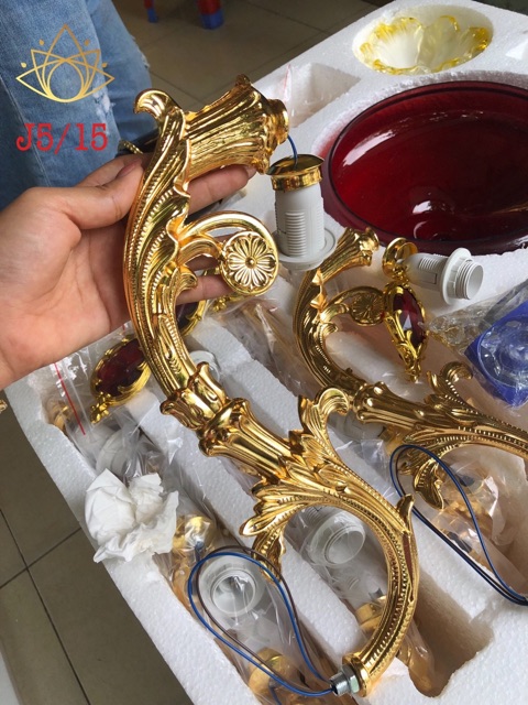 Đèn chùm MONSKY IRELIA trang trí nội thất phong cách Châu Âu hiện đại loại 15 tay - Tặng kèm bóng LED cao cấp