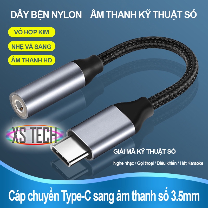 Cáp chuyển đổi Type-C sang âm thanh 3.5mm chip giải mã kỹ thuật số DAC