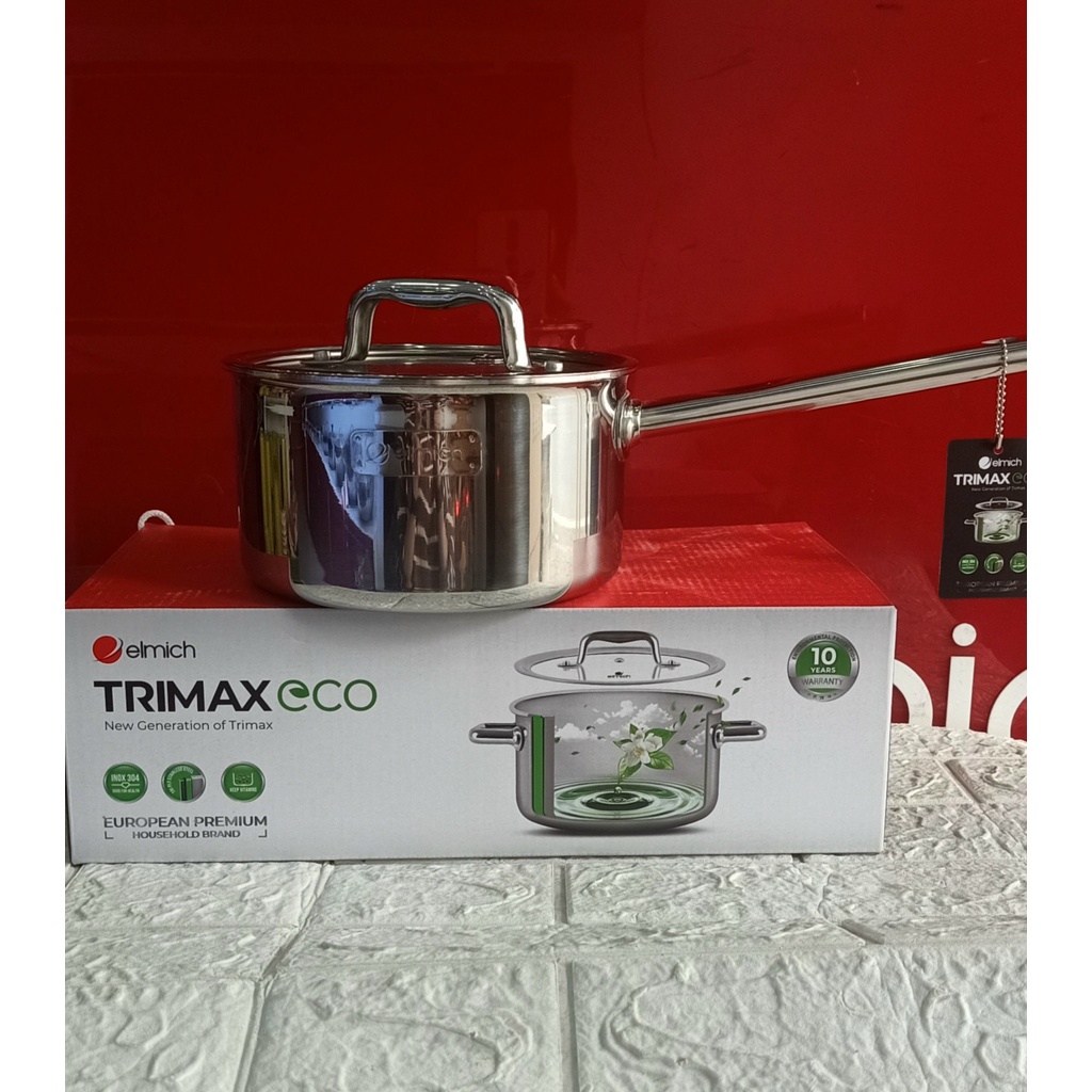 Quánh elmich Inox 3 lớp cao cấp đáy liền Tri-max XS EL-3745 size 16cm Nồi nấu bột trimax Eco 3990 16cm