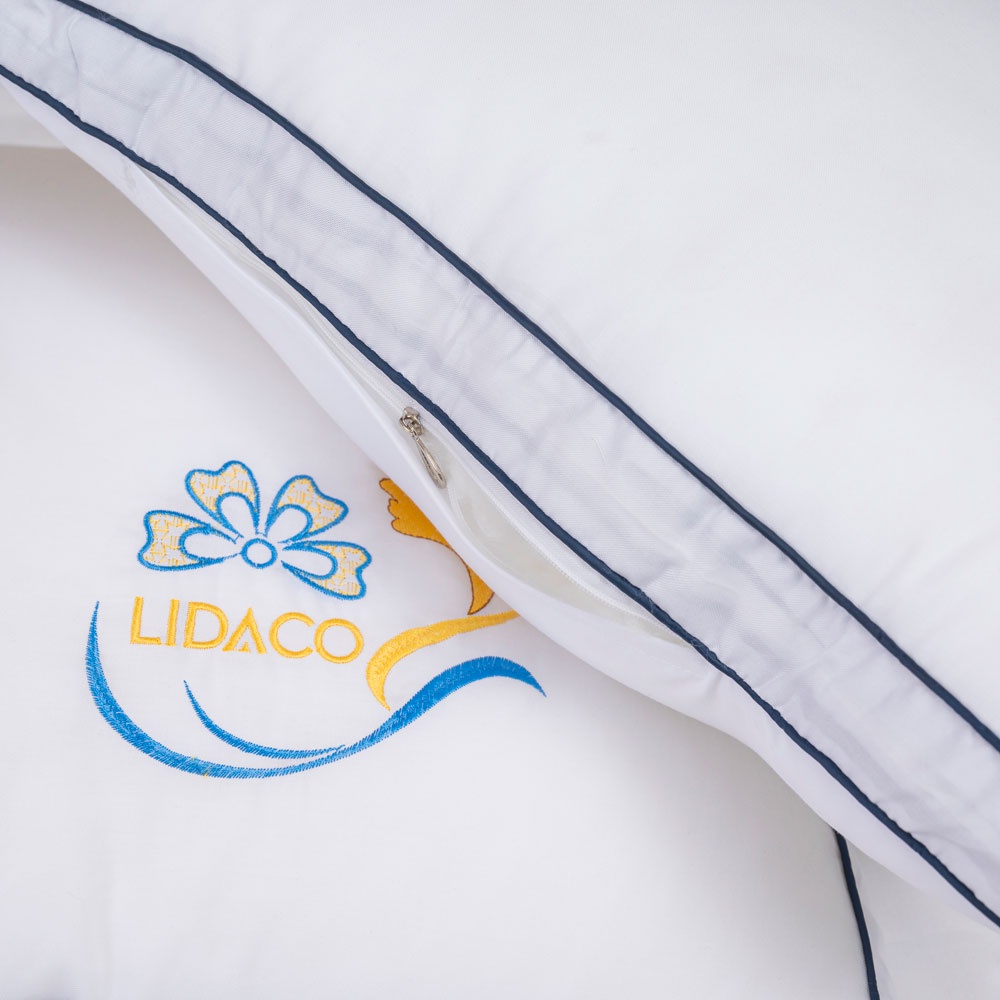 Gối nằm lông vũ nhân tạo LIDACO microfiber cao cấp vải cotton 100% tiêu chuẩn 5 sao - 1 chiếc