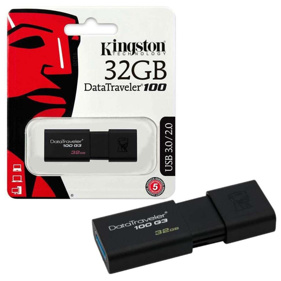 USB Kingston DT100G3 32GB 3.0 hàng chính hãng - Máy Tính Báo Hồng