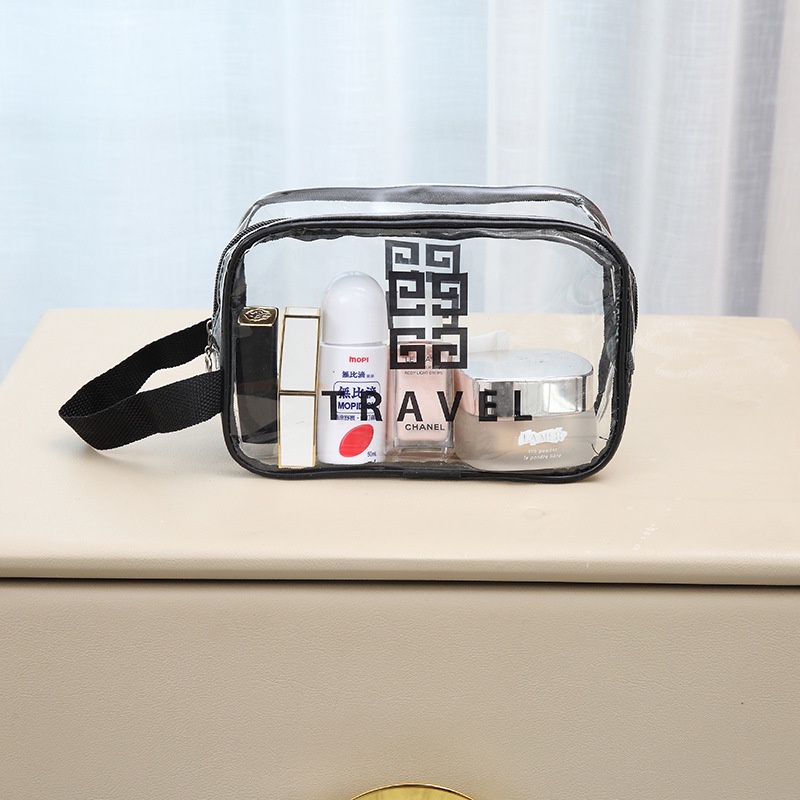 Túi đựng mỹ phẩm Travel trong suốt, túi đựng đồ trang điểm không thấm nước dung tích lớn lưu trữ mỹ phẩm du lịch