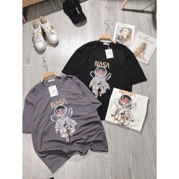 Áo Thun Tay Lỡ Form Rộng Unisex, Áo Phông Form Rộng Nam Nữ NASA mã SHN13 (Kèm Ảnh Thật)