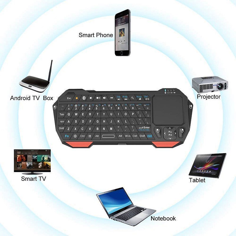 Mini Wireless Bluetooth 3.0 Keyboard Keypad with Touchpad for PC Laptop Smart TV Projector Compatible with IOS Android Windows