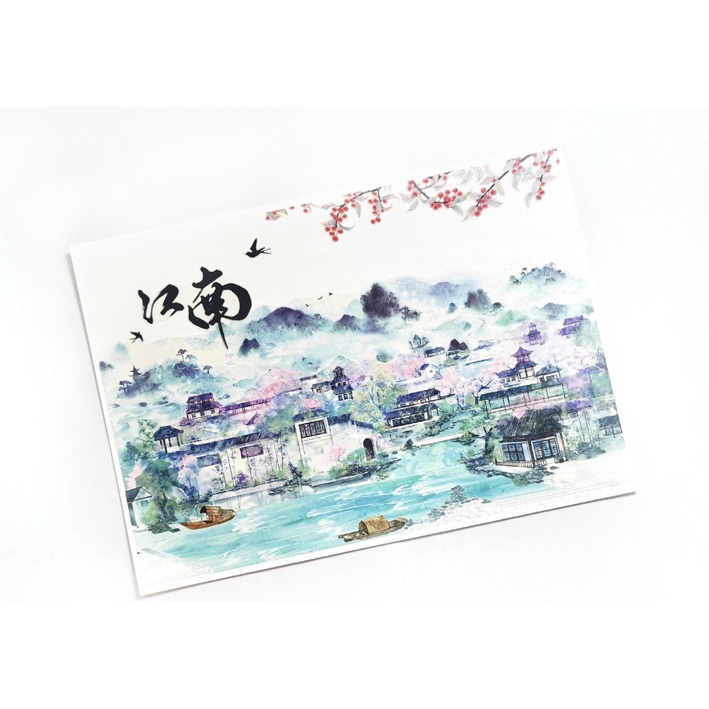 [Chiết] Washi tape 6x35cm chủ đề hình nền phong cảnh làm tranh washi Mono_box
