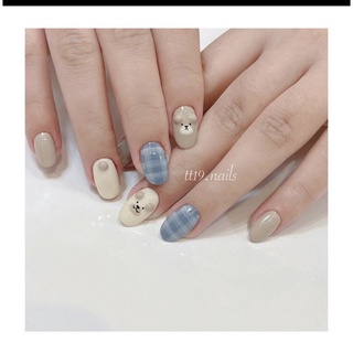 Mẫu nailbox móng up gấu kẻ caro . nailbox thiết kế , nailbox giá rẻ