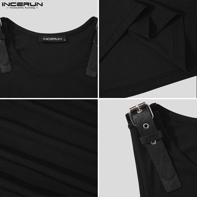 Áo sát nách INCERUN cổ tròn thời trang cho nam