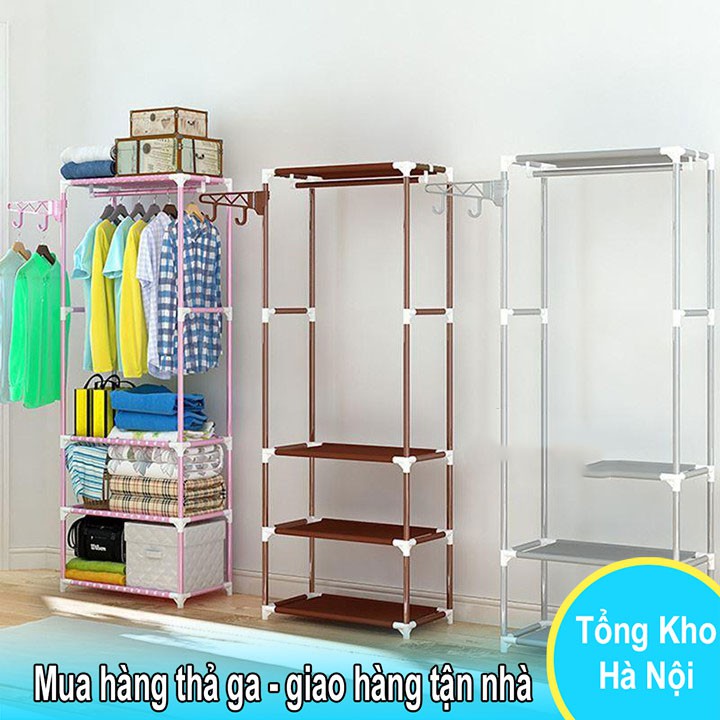 Kệ treo quần áo 4 tầng hình chữ H đa năng tiện dụng