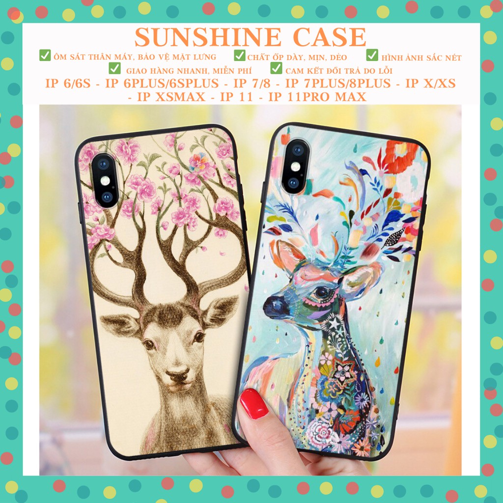 Ốp iphone - Hươu tranh sơn dầu VM082-6/6s-6p/6sp-7/8-7p/8p-x/xs-xs max-11-11promax | BigBuy360 - bigbuy360.vn